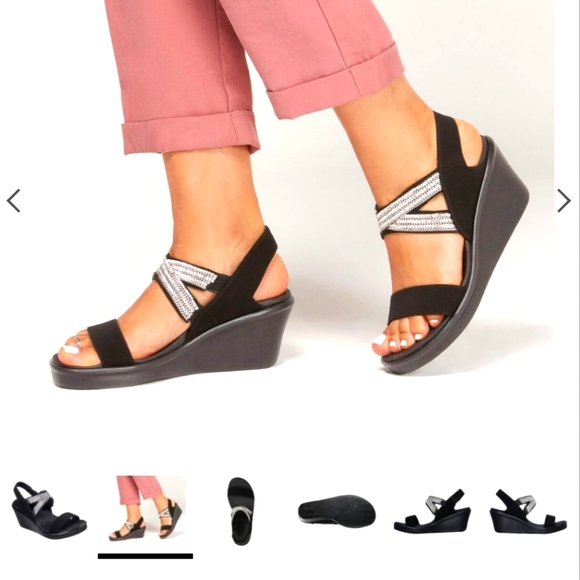 NIB Skechers Rumble On Chart Topper Sandals Size 9 Black - Picture 1 of 5